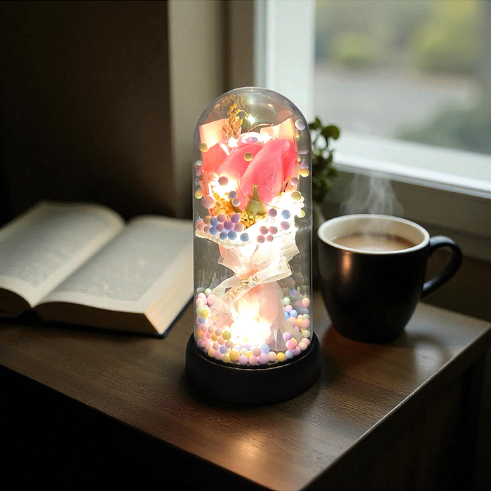 Фото к товару Светильник H02 "Необыкновенная роза" в коробке (розовый) Светильник H02 "Необыкновенная роза" в коробке (розовый)