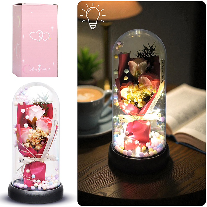 Светильник H01 "Букет роз" в коробке (красный) Светильник H01 "Букет роз" в коробке (красный)