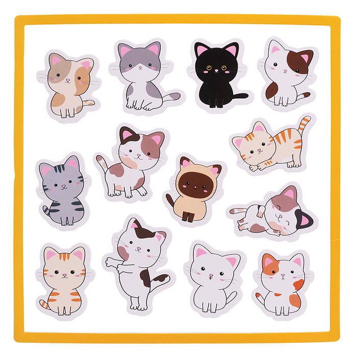 Объемные многоразовые наклейки. Котята