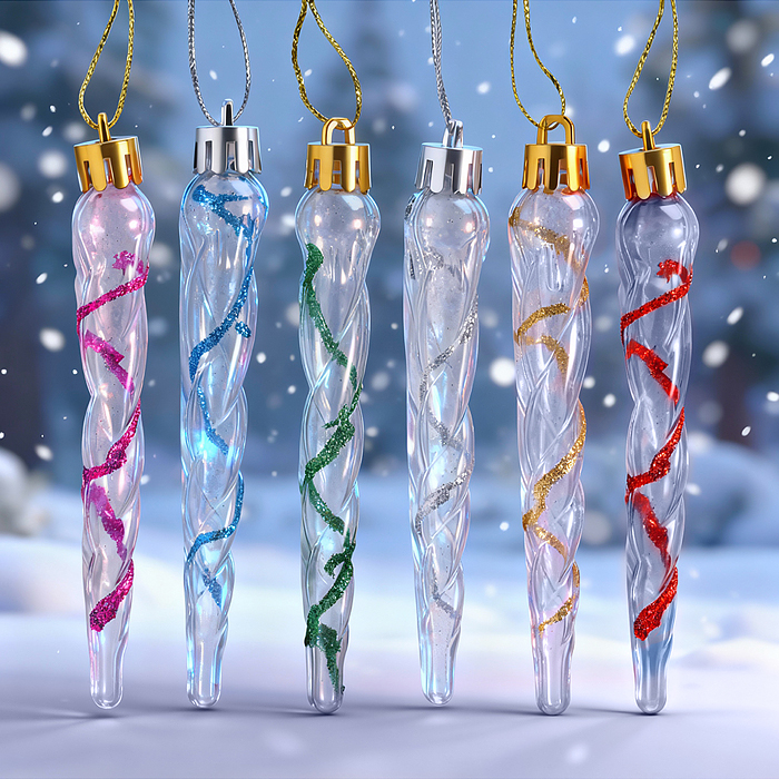 Новогоднее украшение S2655 "Сосульки" (6шт х 11см) Новогоднее украшение S2655 "Сосульки" (6шт х 11см)