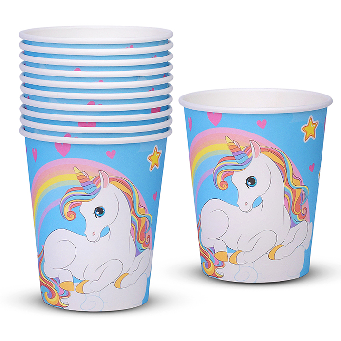 Набор посуды одноразовой 00-7461 "Сказочный единорог" стаканы 10шт.