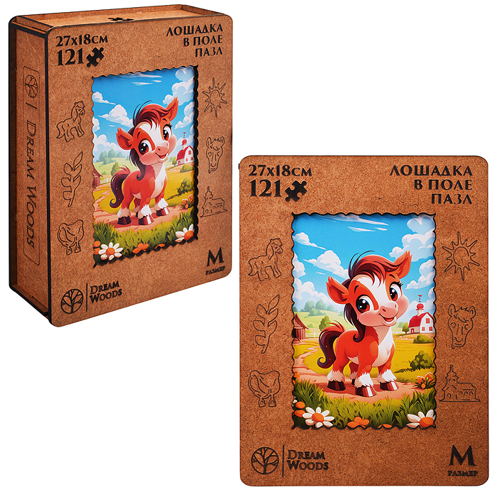 Пазл фигурный "Лошадка в поле" Пазл фигурный "Лошадка в поле"