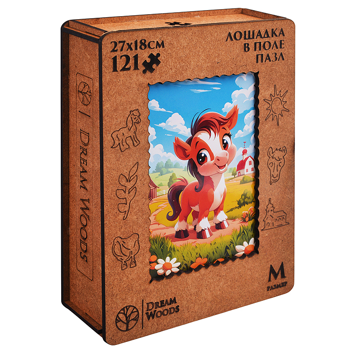 Пазл фигурный "Лошадка в поле"
