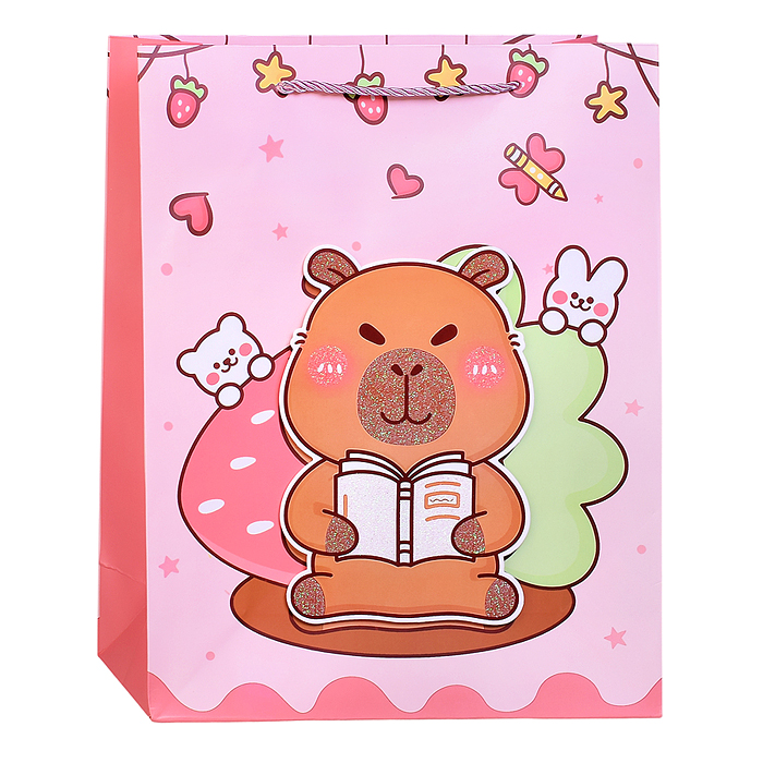 Фото к товару Пакет подарочный 00-7456 "Волшебный сюрприз. Капибара" 26*10*32см Пакет подарочный 00-7456 "Волшебный сюрприз. Капибара" 26*10*32см