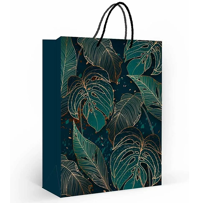 Пакет подарочный (L) "Изящные листья"