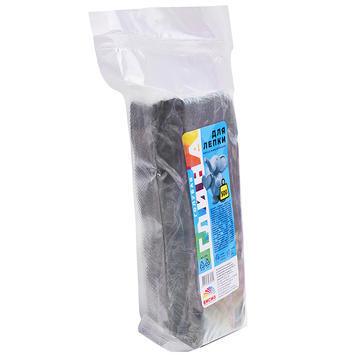 Глина для лепки вакуумированная, голубая 500 гр, 