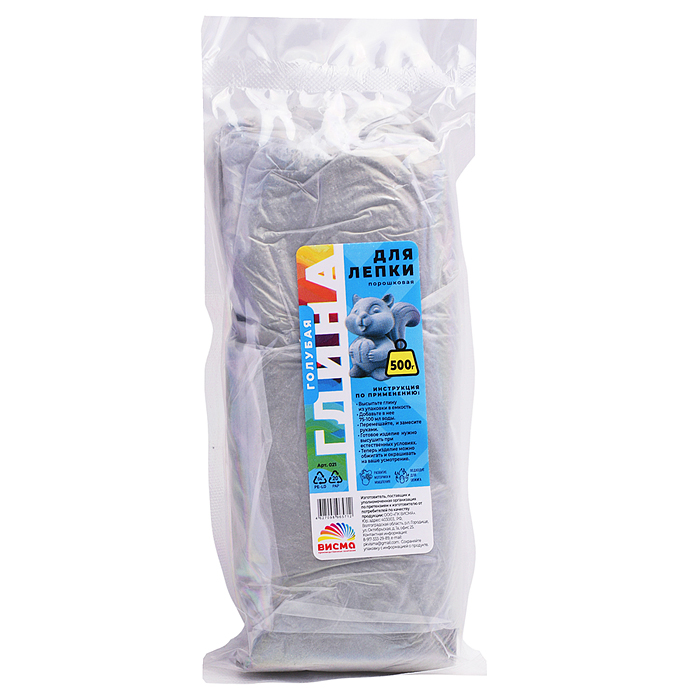 Глина для лепки порошкова, голубая 500 гр, Глина для лепки порошкова, голубая 500 гр,