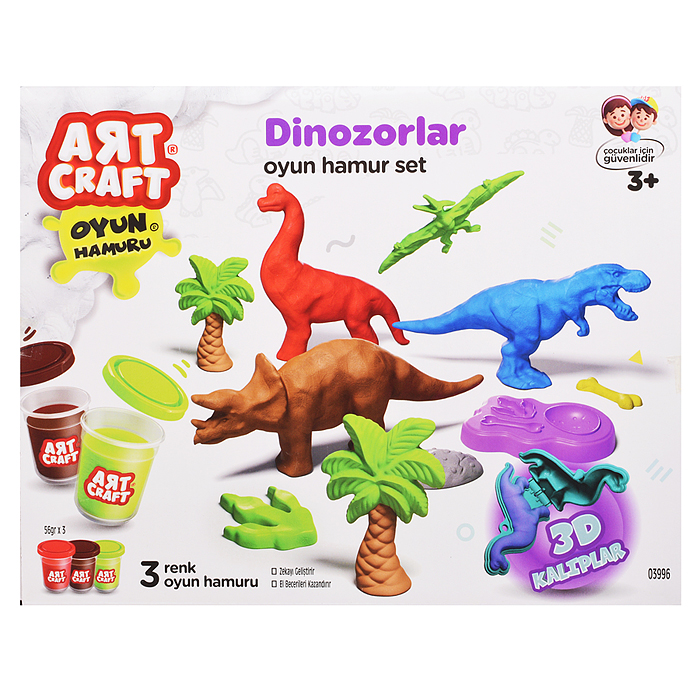 Набор для лепки "Парк динозавров" тесто 3х56г Набор для лепки "Парк динозавров" тесто 3х56г