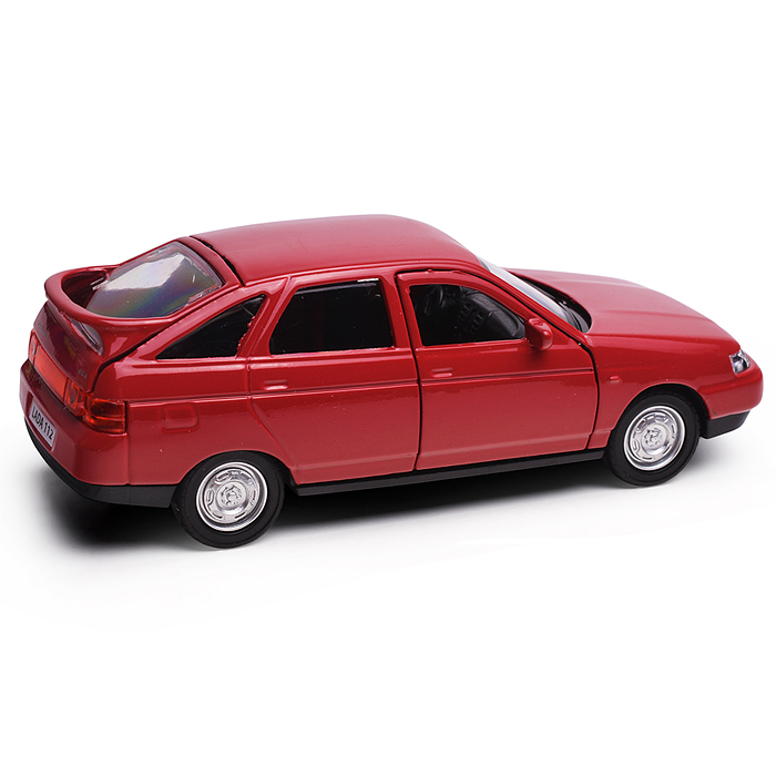 Машина металл ваз-2112 12 см, двери, багаж, вишневый, в коробке