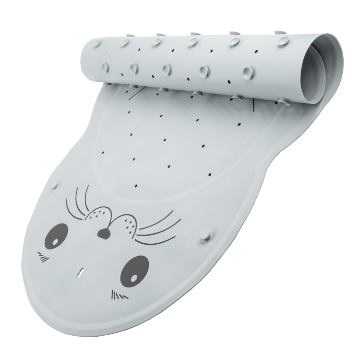 Коврик резиновый для ванны антискользящий 76x45см, "Нерпа" с отверстиями