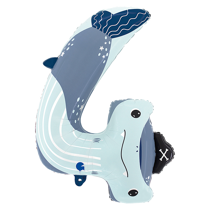 Шар (34''/86 см) Цифра, 4 Акула, 1 шт. в уп. Шар (34''/86 см) Цифра, 4 Акула, 1 шт. в уп.