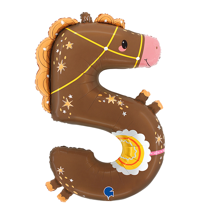Шар (35''/89 см) Цифра, 5 Лошадка, 1 шт. в уп. Шар (35''/89 см) Цифра, 5 Лошадка, 1 шт. в уп.