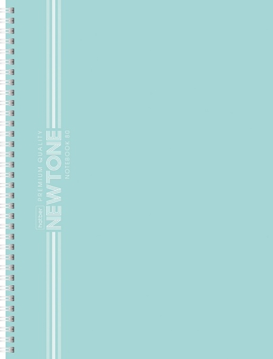 Тетрадь 80л. А4 клетка "Зеленый нефрит" на гребне Soft-touch NEWtone Pastel Premium