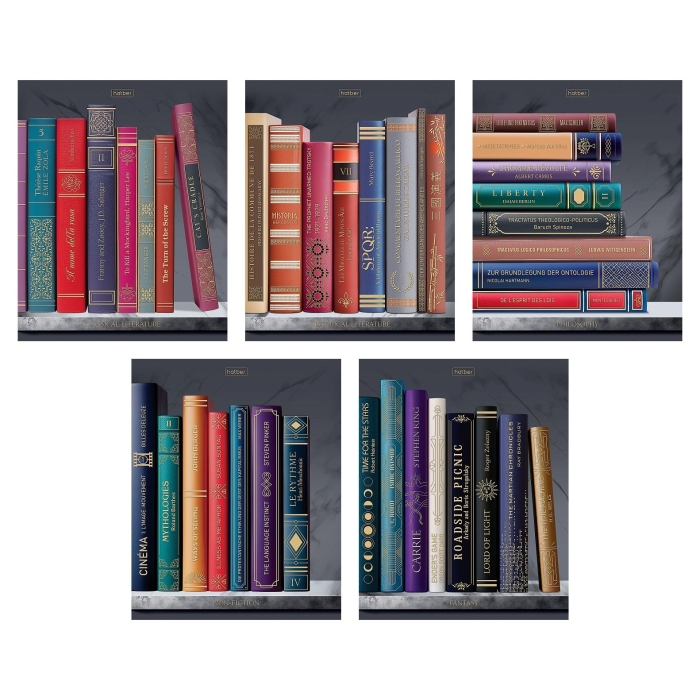 Тетрадь 96л. клетка "Золотые страницы" А5 на скобе ламинация Soft-touch 3D фольга