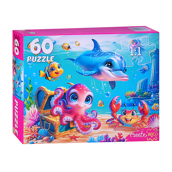 Пазлы 60 "Морские жители"