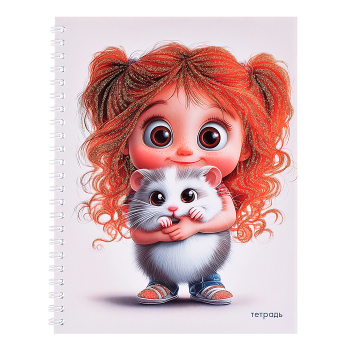 Тетрадь 48л. клетка "Малыши" на гребне, блестки Тетрадь 48л. клетка "Малыши" на гребне, блестки