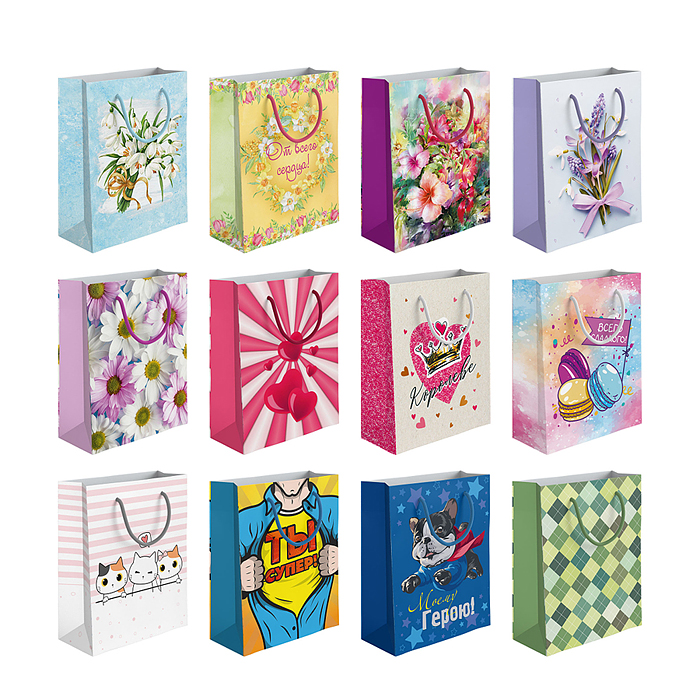 Пакет бумажный подарочный AA ВЕСН, эффект: глянцевая поверхность, Размер 33x43x10см Пакет бумажный подарочный AA ВЕСН, эффект: глянцевая поверхность, Размер 33x43x10см