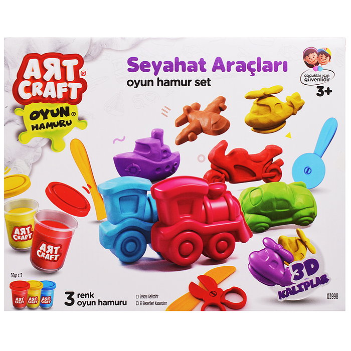 Набор для лепки "Транспорт" тесто 3х56г Набор для лепки "Транспорт" тесто 3х56г