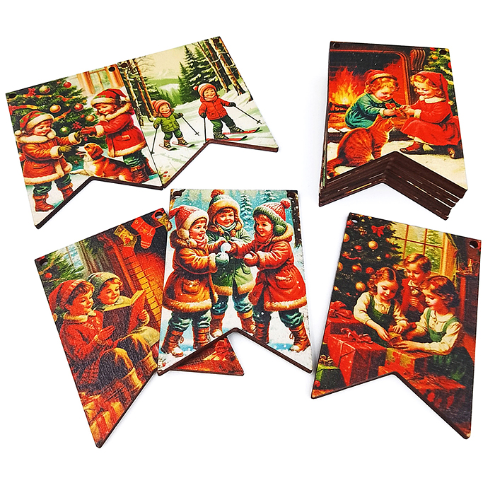 Набор "Новогодние флажки. Ретро" 12 дет. 