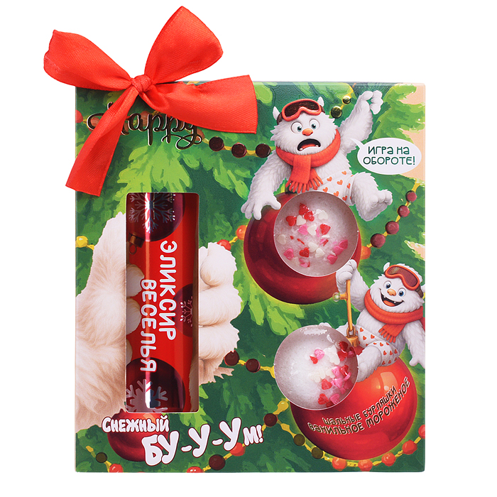 Набор бурлящих шаров "Happiki" 390г Снежный бум Набор бурлящих шаров "Happiki" 390г Снежный бум