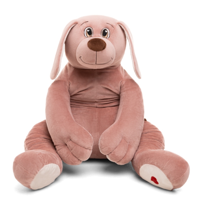 Собака Чарли, 70см (сидя 35 см), пудровый