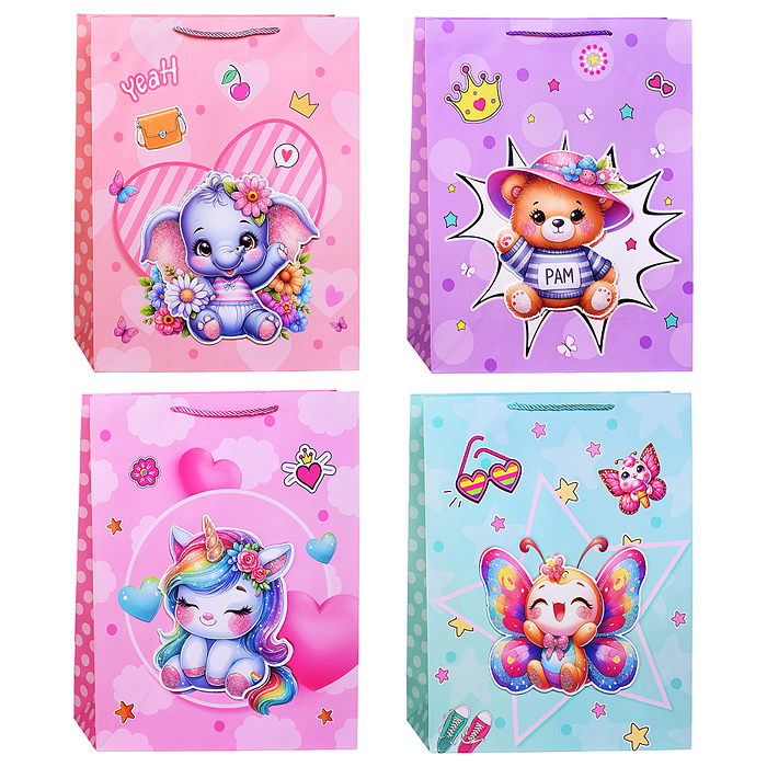 Пакет подарочный 00-7412 "Весёлого праздника" 31*12*40см