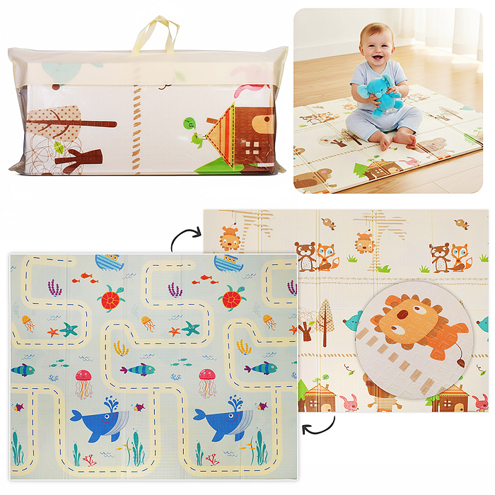 Коврик развивающий 00-7332 "В лесу и в океане" (180*200*0.8cm)