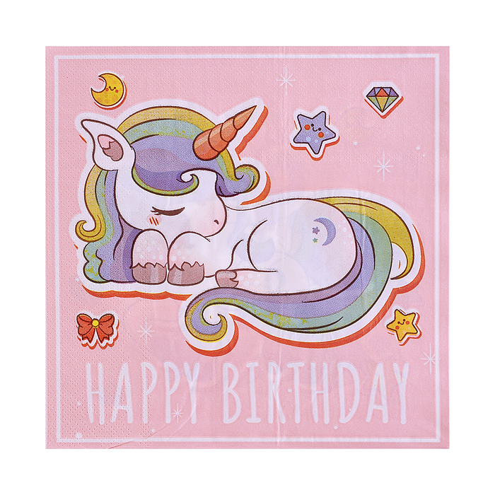 Фото к товару Набор посуды одноразовой 00-7466 "Мечта единорога" салфетки (20 шт.) Набор посуды одноразовой 00-7466 "Мечта единорога" салфетки (20 шт.)