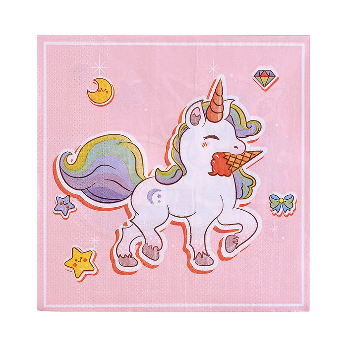 Фото к товару Набор посуды одноразовой 00-7466 "Мечта единорога" салфетки (20 шт.) Набор посуды одноразовой 00-7466 "Мечта единорога" салфетки (20 шт.)