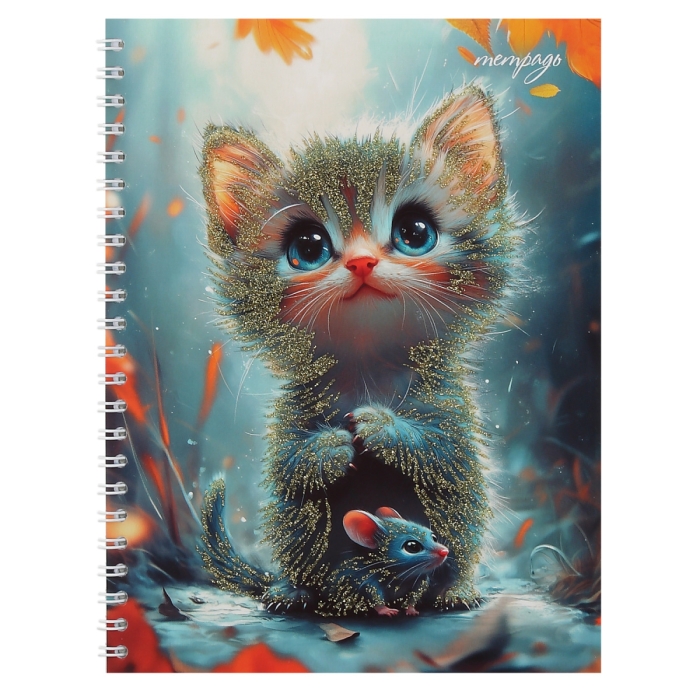 Тетрадь 48л. клетка "Котенок" на гребне, блестки Тетрадь 48л. клетка "Котенок" на гребне, блестки