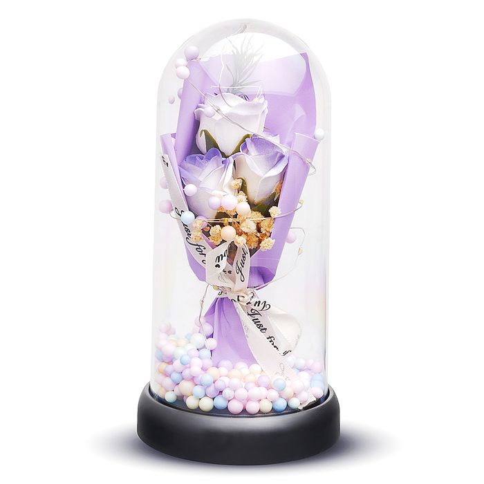 Фото к товару Светильник H01 "Букет роз" в коробке (сиреневый) Светильник H01 "Букет роз" в коробке (сиреневый)