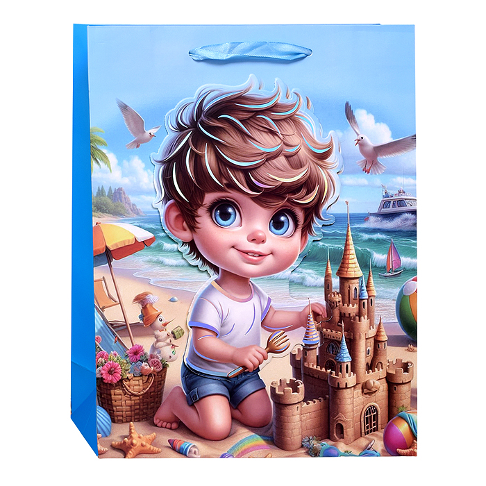 Пакет подарочный 00-7443 "Активному имениннику" 26*32*10см