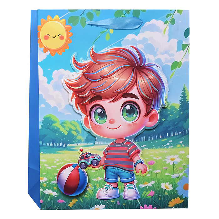 Пакет подарочный 00-7443 "Активному имениннику" 26*32*10см