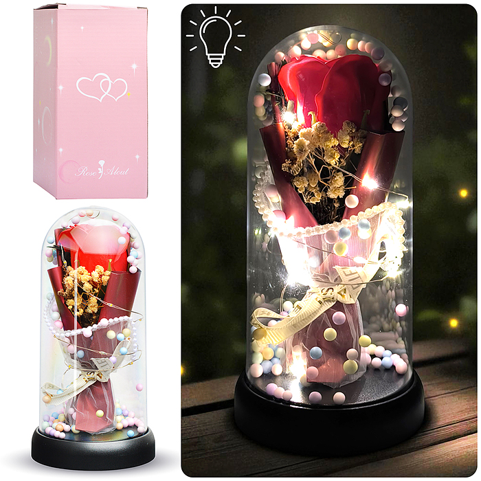 Светильник H02 "Необыкновенная роза" в коробке (красный) Светильник H02 "Необыкновенная роза" в коробке (красный)