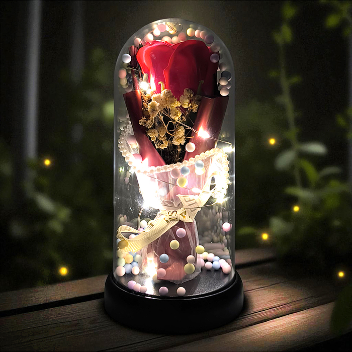 Фото к товару Светильник H02 "Необыкновенная роза" в коробке (красный) Светильник H02 "Необыкновенная роза" в коробке (красный)