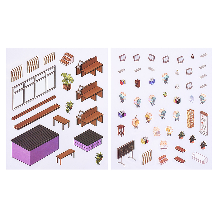 Набор наклеек 00-7394 "Школа капибар"