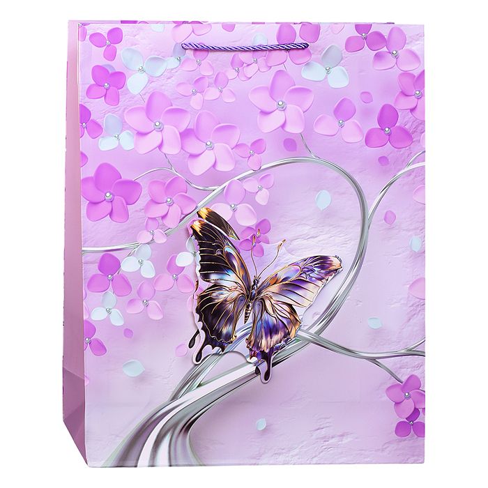 Пакет подарочный 00-7421 "Красивая бабочка" 31*12*40см