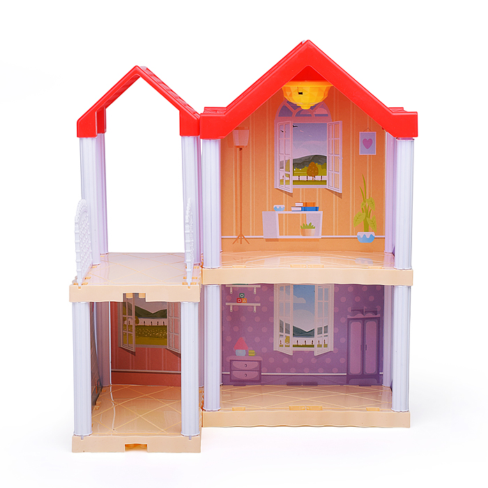 Фото к товару Дом для куклы 666-B1A-5 "Котедж" с мебелью, в коробке Дом для куклы 666-B1A-5 "Котедж" с мебелью, в коробке