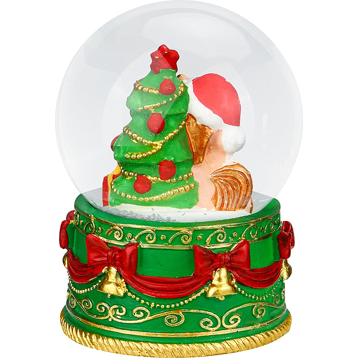 Новогодний сувенир Снежный шар "Лошадка под ёлочкой" d=6,5см 