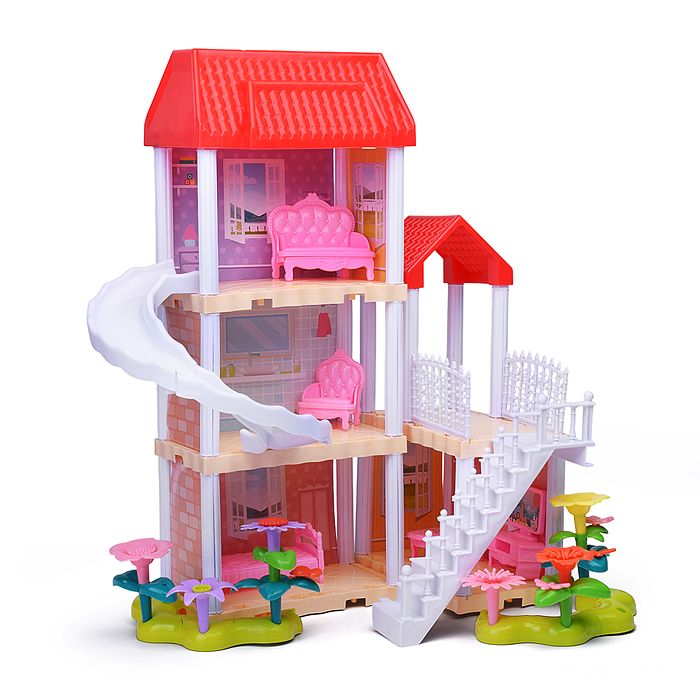 Фото к товару Дом для куклы 666-B7A-8 "Моя вилла" с мебелью, в коробке Дом для куклы 666-B7A-8 "Моя вилла" с мебелью, в коробке