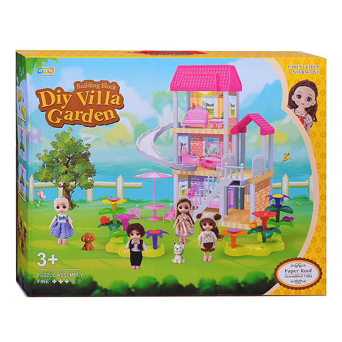 Фото к товару Дом для куклы 666-B7A-8 "Моя вилла" с мебелью, в коробке Дом для куклы 666-B7A-8 "Моя вилла" с мебелью, в коробке