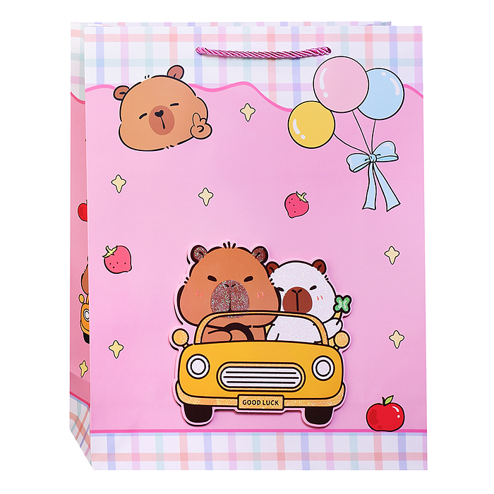 Пакет подарочный 00-7415 "Милая капибара" 31*12*40см