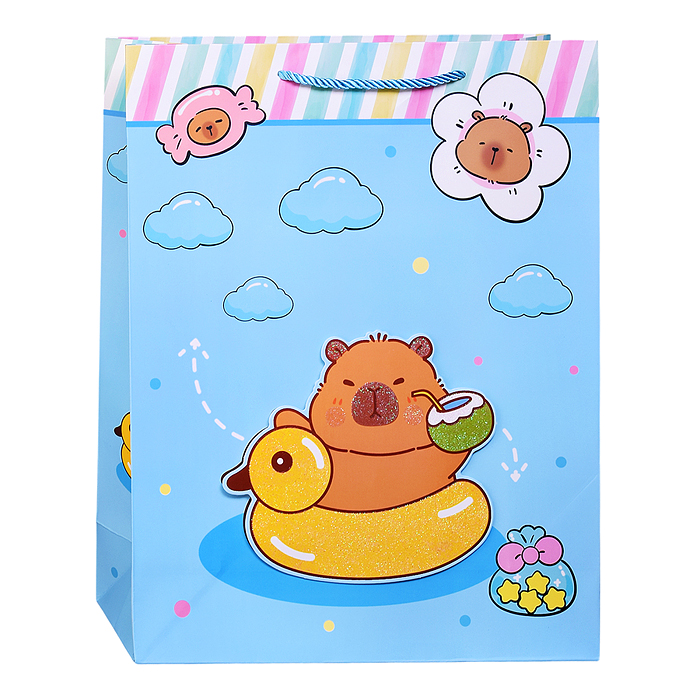 Пакет подарочный 00-7415 "Милая капибара" 31*12*40см