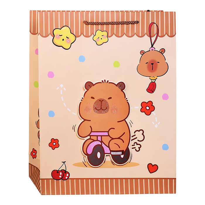 Пакет подарочный 00-7415 "Милая капибара" 31*12*40см