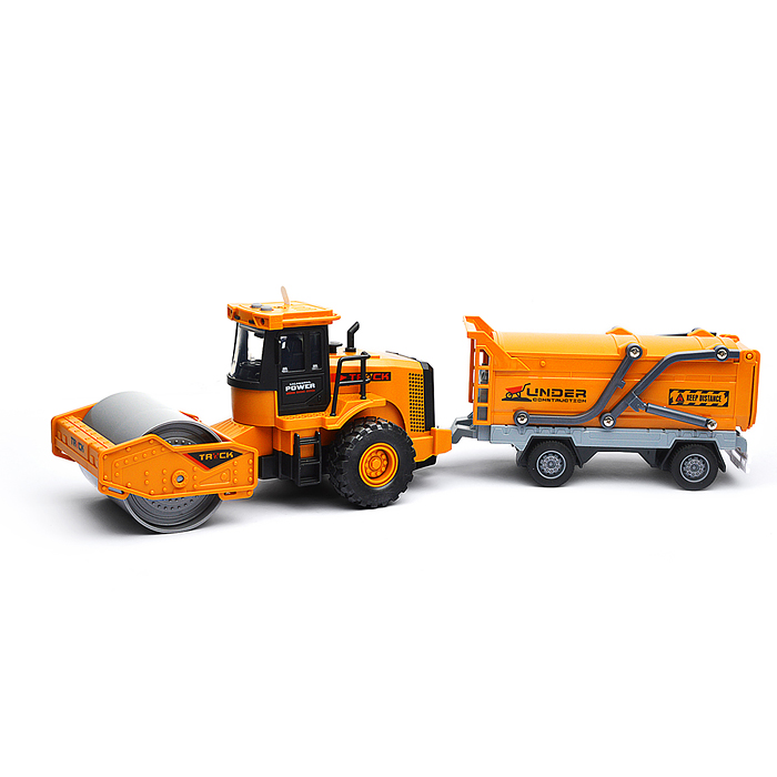 Машина KLX900-10 "Асфальтоукладчик" с прицепом (свет,звук) в коробке