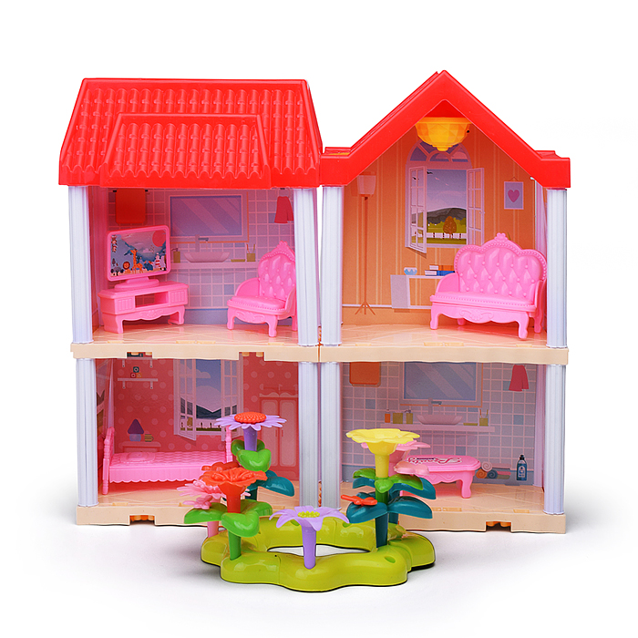 Фото к товару Дом для куклы 666-B3A-3 "Вилла" с мебелью, в коробке Дом для куклы 666-B3A-3 "Вилла" с мебелью, в коробке