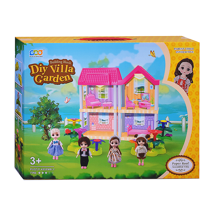 Фото к товару Дом для куклы 666-B3A-3 "Вилла" с мебелью, в коробке Дом для куклы 666-B3A-3 "Вилла" с мебелью, в коробке