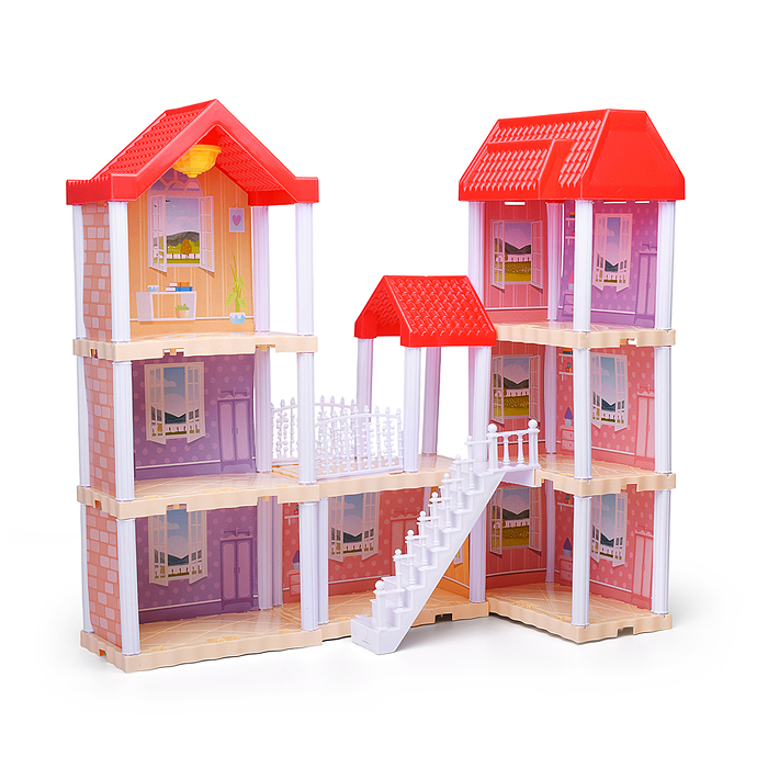 Фото к товару Дом для куклы 666-B5A-6 "Дачный котедж" с мебелью, в коробке Дом для куклы 666-B5A-6 "Дачный котедж" с мебелью, в коробке