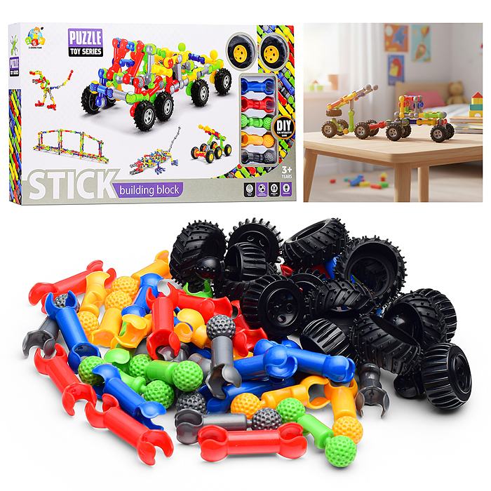 Конструктор SY8829 "Машина с пушкой" (62 дет.) в коробке