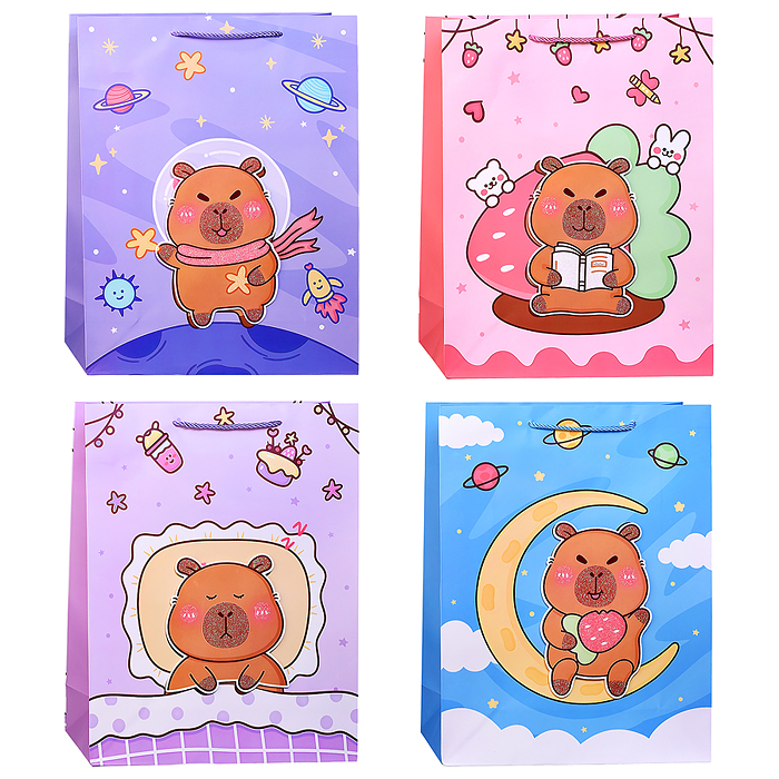 Пакет подарочный 00-7416 "Капибара" 31*12*40см Пакет подарочный 00-7416 "Капибара" 31*12*40см